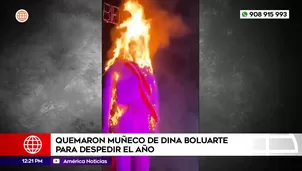 Quemaron muñeco de Dina Boluarte para despedir el año en Pisco. Foto y video: América Noticias