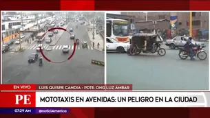 Experto en transportes se muestra en contra de presencia de mototaxis en principales avenidas.Foto: América Noticias.