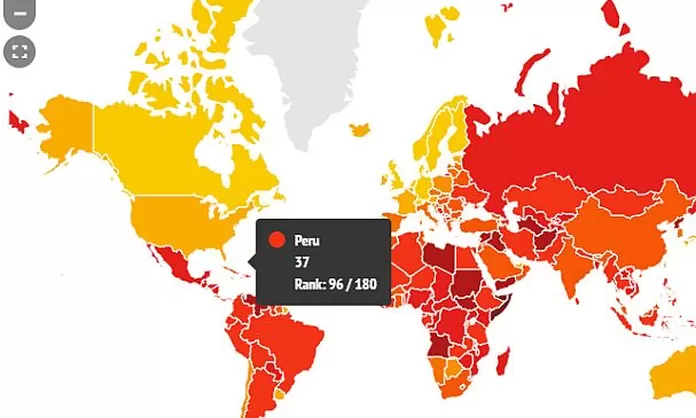 Ránking mundial de corrupción: Perú ocupa el lugar 96 de 180 países