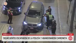Raqueteros huyen y abandonan camioneta en Miraflores. Foto y video: América Noticias