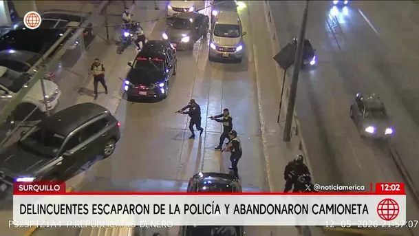 Raqueteros huyen y abandonan camioneta en Miraflores. Foto: América Noticias