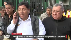 Agente de seguridad del congresista Raúl Doroteo no aparece resguardándolo, sino como chofer de una mujer gestante con la que el parlamentario camina de la mano. Video: Cuarto Poder