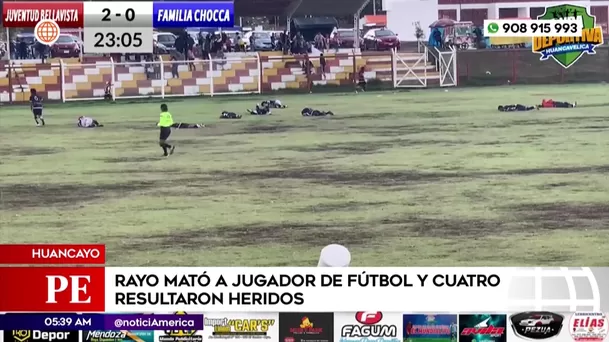 Rayo mató a jugador de fútbol en Huancayo. Foto: América Noticias