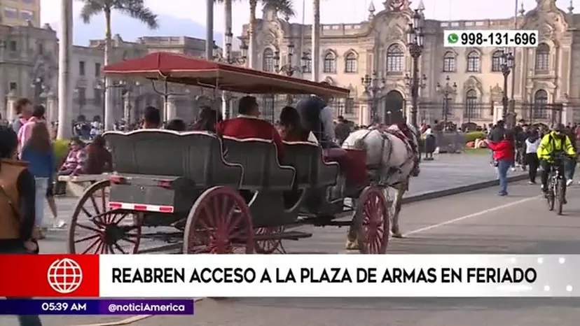 Reabren acceso a la Plaza de Armas en feriados