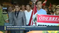 Marcha frente a la embajada de Brasil. Foto: captura de TV