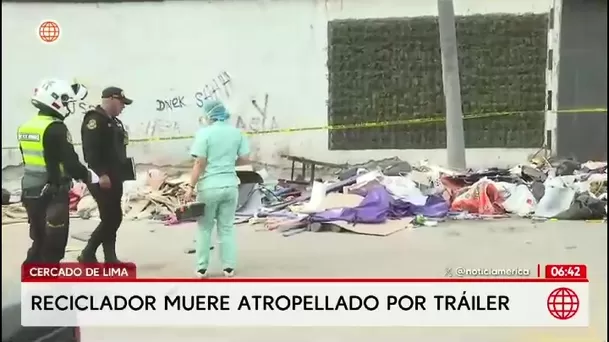 Hombre muere atropellado por tráiler en Cercado de Lima/ América Noticias