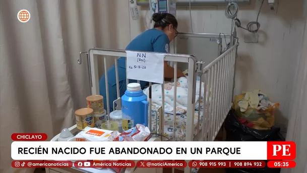 Recién nacido fue abandonado en un parque de Chiclayo. Foto: América Noticias
