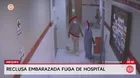 Reclusa embarazada fuga de hospital en Arequipa