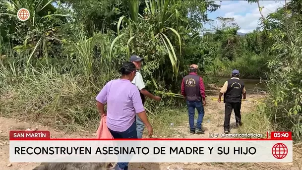 Reconstruyen el crimen de una madre y su hijo en San Martín. Foto: América Noticias Reconstruyen el crimen de una madre y su hijo en San Martín. Foto: América Noticias