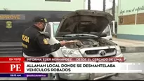 Diprove realizó allanamiento de local donde se desmantelaban vehículos robados.