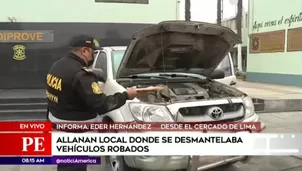 Diprove realizó allanamiento de local donde se desmantelaban vehículos robados.