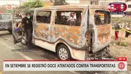 Registran doce atentados contra transportistas solo en setiembre
