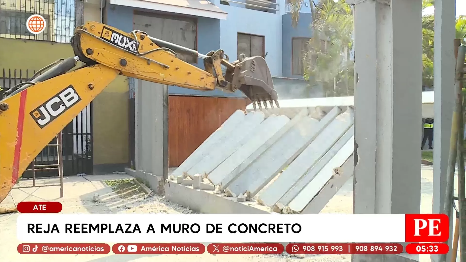 Reja reemplaza a muro de concreto en Ate. Foto: América Noticias Reja reemplaza a muro de concreto en Ate. Foto: América Noticias