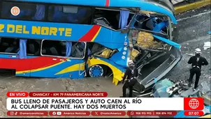 Relación de heridos tras caída de bus y auto en río Chancay. Foto y video: América Noticias