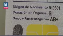 DNI incluirá grupo y factor sanguíneo. Foto y video: Canal N