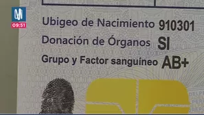 DNI incluirá grupo y factor sanguíneo. Foto y video: Canal N