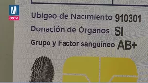 DNI incluirá grupo y factor sanguíneo. Foto y video: Canal N