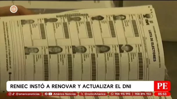 Reniec instó a renovar y actualizar en DNI. Foto: América Noticias