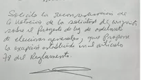 Pedido de reconsideración de Renovación Popular / Foto: Twitter