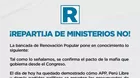 Renovación Popular rechaza confianza al gabinete Miralles