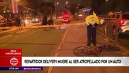 Repartidor de delivery muere al ser atropellado por un auto 