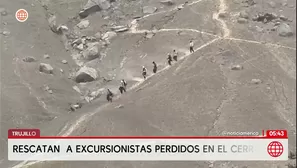 Rescatan a excursionistas perdidos en cerro en Trujillo. Foto y video: América Noticias