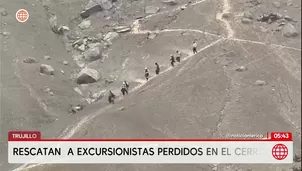 Rescatan a excursionistas perdidos en cerro en Trujillo. Foto y video: América Noticias