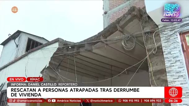 Rescatan a niña tras derrumbe de vivienda antigua en el Rímac. Foto: América Noticias Rescatan a niña tras derrumbe de vivienda antigua en el Rímac. Foto: América Noticias