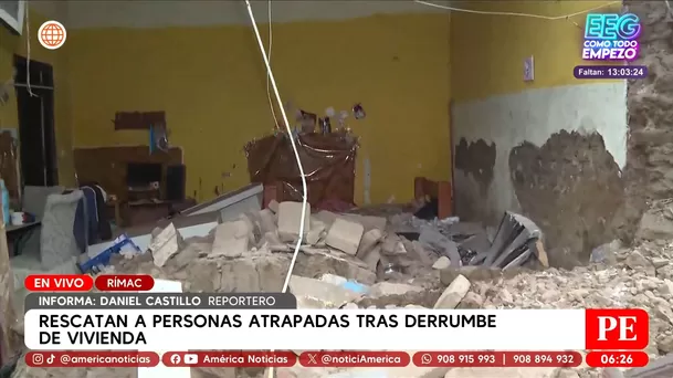 Rescatan a niña tras derrumbe de vivienda antigua en el Rímac. Foto: América Noticias Rescatan a niña tras derrumbe de vivienda antigua en el Rímac. Foto: América Noticias