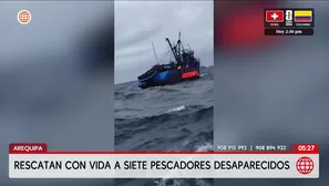 Rescatan a siete pescadores tras quedar a la deriva en Arequipa. Foto y video: América Noticias