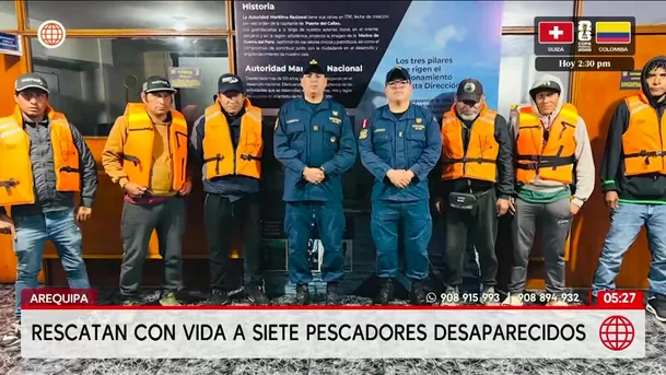 Rescatan a siete pescadores tras quedar a la deriva en Arequipa. Foto: América Noticias Rescatan a siete pescadores tras quedar a la deriva en Arequipa. Foto: América Noticias