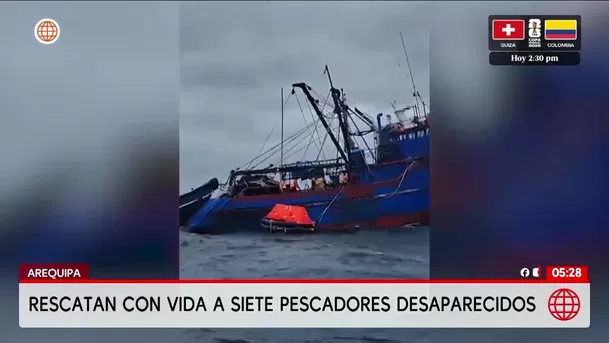 Rescatan a siete pescadores tras quedar a la deriva en Arequipa. Foto: América Noticias Rescatan a siete pescadores tras quedar a la deriva en Arequipa. Foto: América Noticias