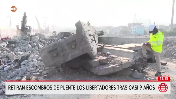 Retiran escombros de puente Los Libertadores tras casi 9 años. Foto: América Noticias Retiran escombros de puente Los Libertadores tras casi 9 años. Foto: América Noticias
