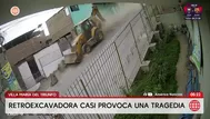 Retroexcavadora fuera de control en Villa María del Triunfo