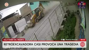Retroexcavadora fuera de control causó graves daños en Villa María del Triunfo. Foto y video: América Noticias
