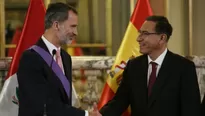 El Rey de España, Felipe VI junto al presidente peruano Martín Vizcarra. Foto: Presidencia