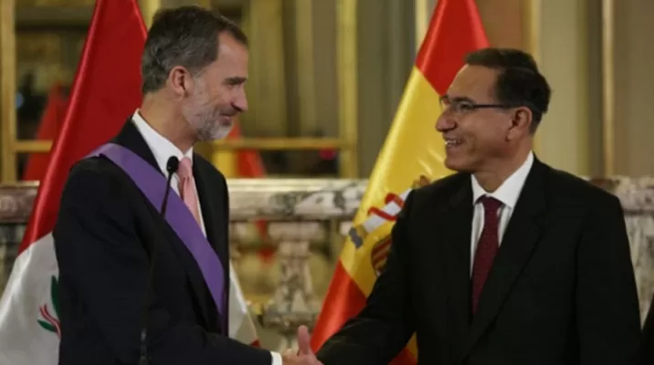 El Rey de España, Felipe VI junto al presidente peruano Martín Vizcarra. Foto: Presidencia El Rey de España, Felipe VI junto al presidente peruano Martín Vizcarra. Foto: Presidencia