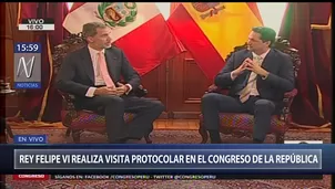 Rey Felipe VI visitó el Congreso de la República. Foto: captura de TV