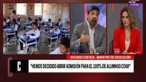 Ricardo Cuenca, ministro de Educación. Video: Cuarto Poder