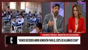 Ricardo Cuenca, ministro de Educación. Video: Cuarto Poder