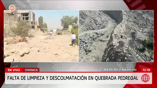 Riesgo en Chosica por falta de descolmatación en quebrada. Foto: América Noticias Riesgo en Chosica por falta de descolmatación en quebrada. Foto: América Noticias