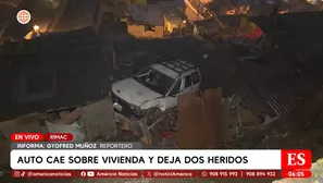 Accidente vehicular en el Rímac dejó dos heridos tras caída de auto sobre viviendas en asentamiento. / Video: América Noticias