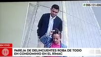 Pareja de delincuentes roban en condominio en el Rímac. América Noticias