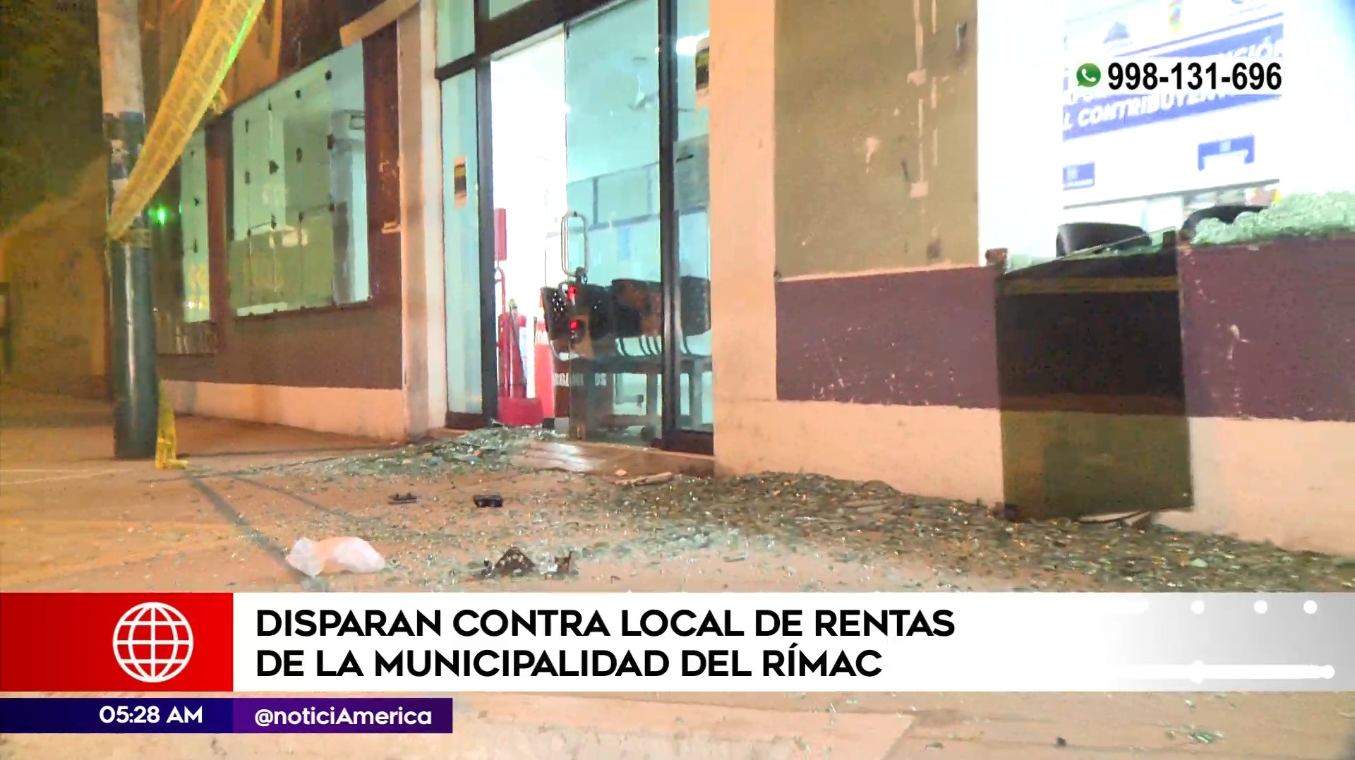 Disparan contra local de la Municipalidad del Rímac. Foto: América Noticias