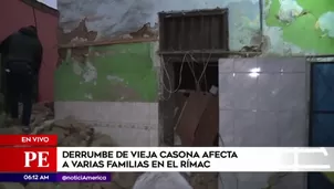 Muro se derrumbó en el Rímac. América Noticias