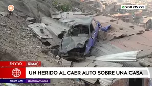 Auto cayó sobre casa en el Rímac. Foto y video: América Noticias