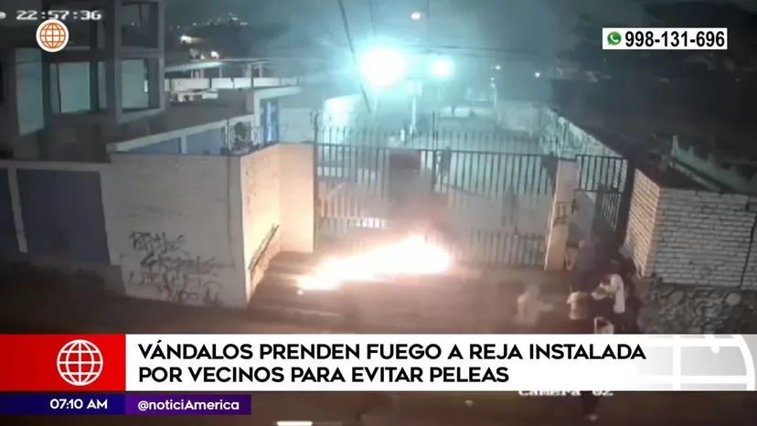Rímac: Vándalos prenden fuego a reja instalada por vecinos