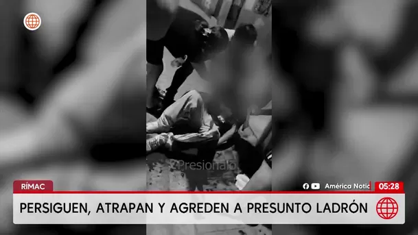 Vecinos del Rímac capturan y golpean a sujeto que acuchilló a joven. Foto: América Noticias