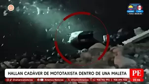 Hallan cadáver de mototaxista dentro de una maleta en el río Chillón. Foto y video: América Noticias