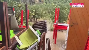 Río Mala se desborda en Calango y afecta a restaurantes y cultivos en Cañete. Foto y video: Canal N